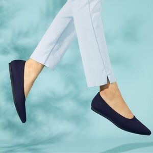 Navy Blue Vivaia Aria 5 Flats, Size 41.5